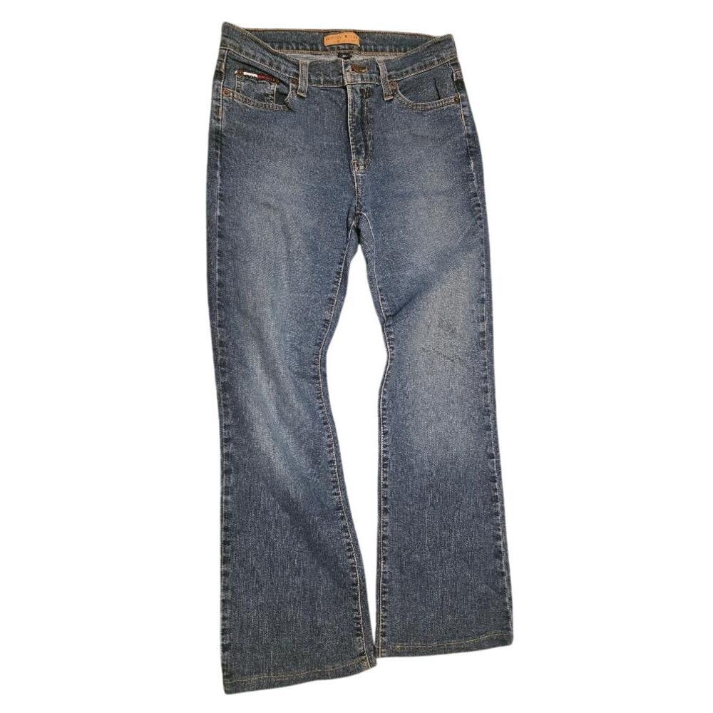 Tommy Jeans Womens 5S Low/Mid Rise Bootcut Jeans Stretch Medium Wash Y2K